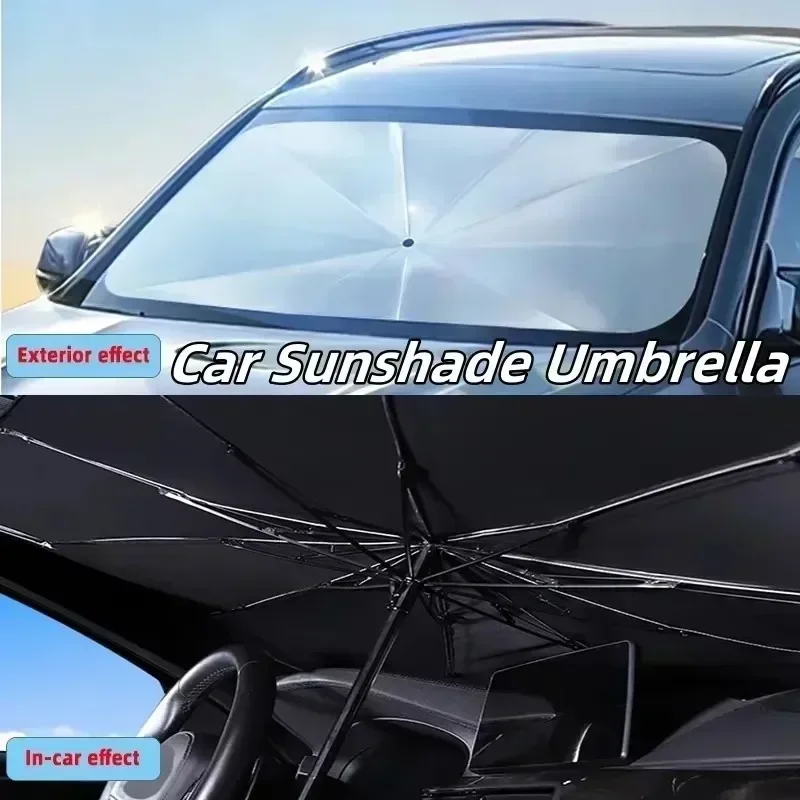 Car Windshield Sun Shade Umbrella for Sedan SUV,UV Protection & Heat Insulation Foldable Automotive Front Window Sunshade