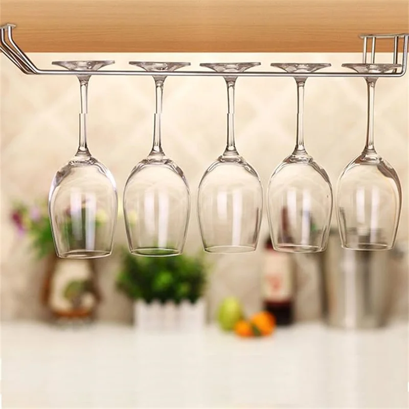 Red Wine Glass Goblets Hanger Rack 1/2pcs Upside Down Stemware Home Bar Pub Holder Stainless Steel Shelf Organizer Dish Rack