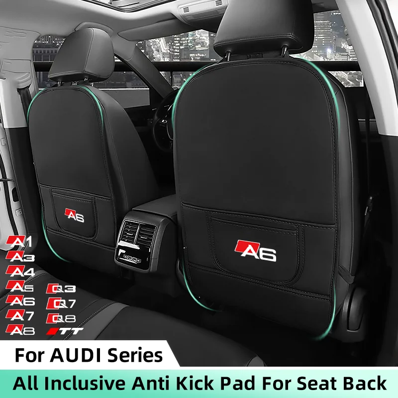 Car Anti-Kick Mats For AUDI A1 A3 A4 A5 A6 A7 A8 Q3 Q7 Q8 TT Seat Back Protector Cover For Children Kids Back Row Anti-Dirty Pad