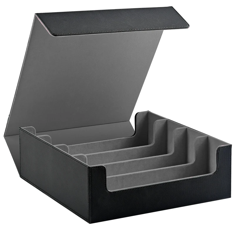 Trading Card Storage Box, Holds 3000+ Cards, Magnetic PU Leather Card box, fits for Magic,TCG Card, sports Cards