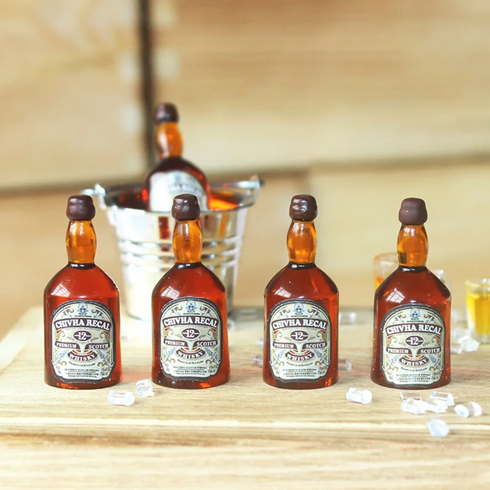 1Pcs 1/12 Doll House Miniature Resin Whisky Wine Bottle Simulation Model Toys for Mini Decoration Dollhouse Accessories 3