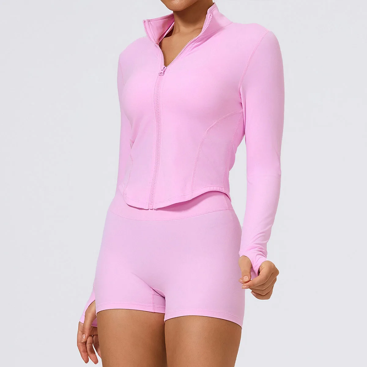 Hearuisavy Women's Ultra-Soft Casual Tight Sports Jacket Female Zipper Yoga Clothes Quick-Dry Long Sleeve Sportswear Woman - תמונה 3