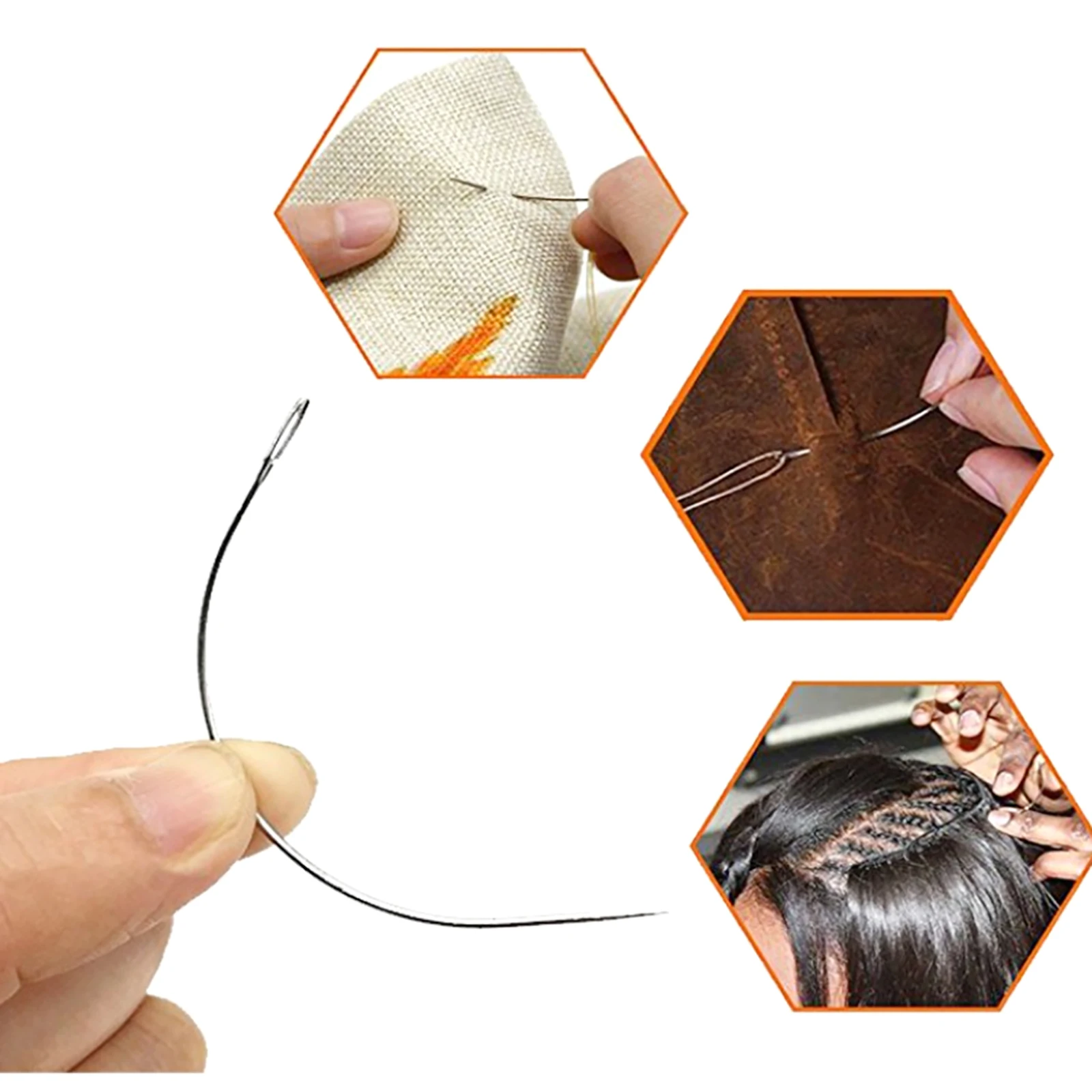 Leather Sewing Needles Sewing Needles 50/100 Pcs Steel Curved Needle Big Eye Leather Curved Sewing Needle Weaving for Carpet Leather Canvas Repairing