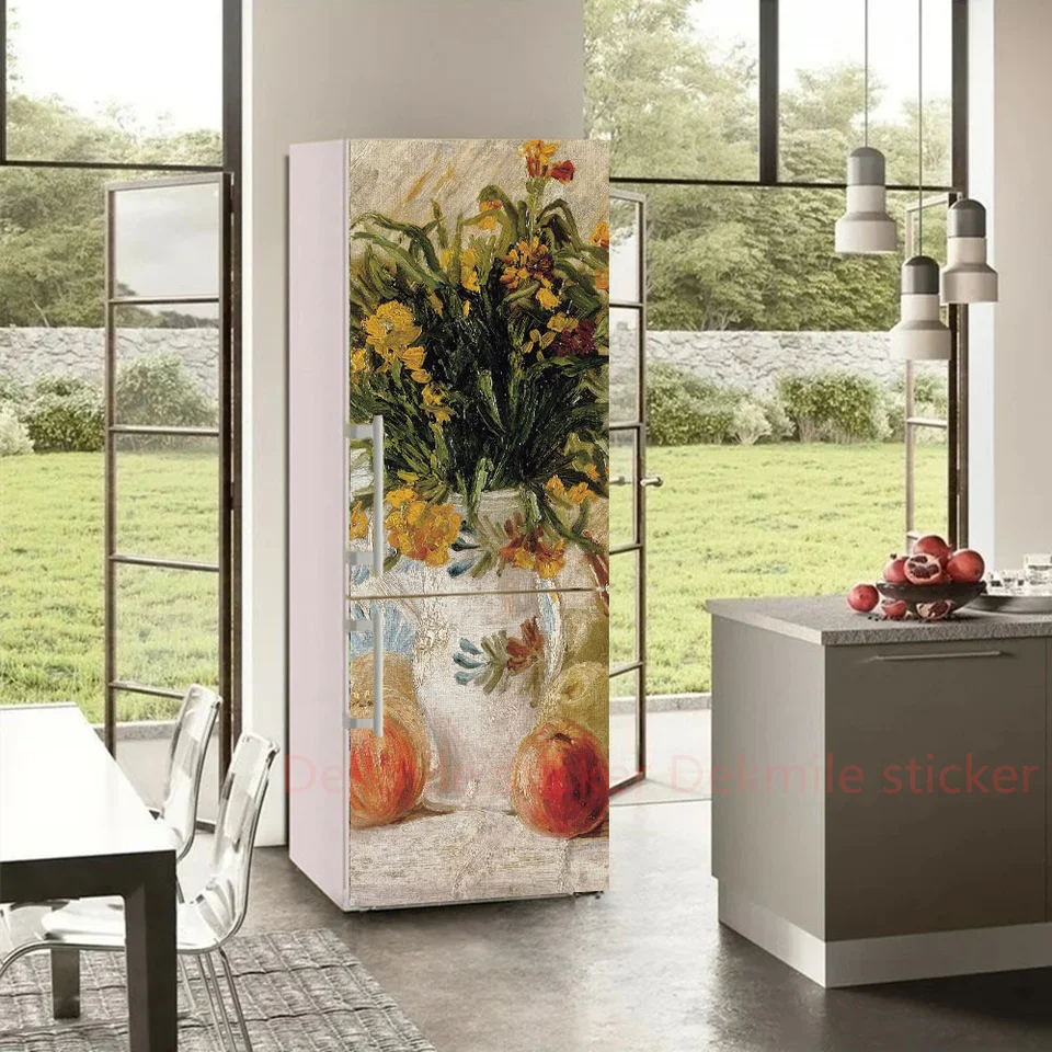Adesivo Frigorifero Pelle Effetto Wrap, Vinile Riposizionabile, Decorazione Anteriore Frigo, Copertura Congelatore, Buccia E Bastone, 2 Anni Di Durata