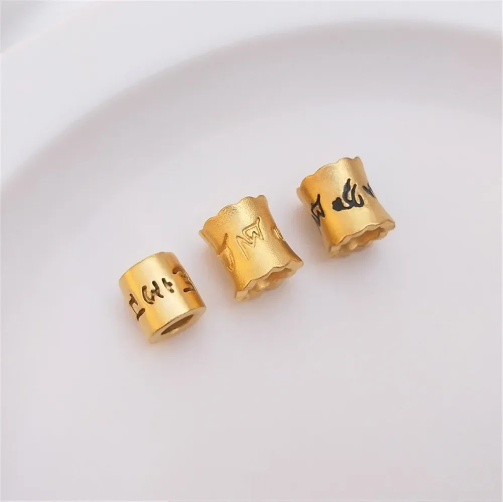 

Vietnam sand gold not fade color six words of truth bead pendant transshipment bead diy bracelet necklace jewelry accessories