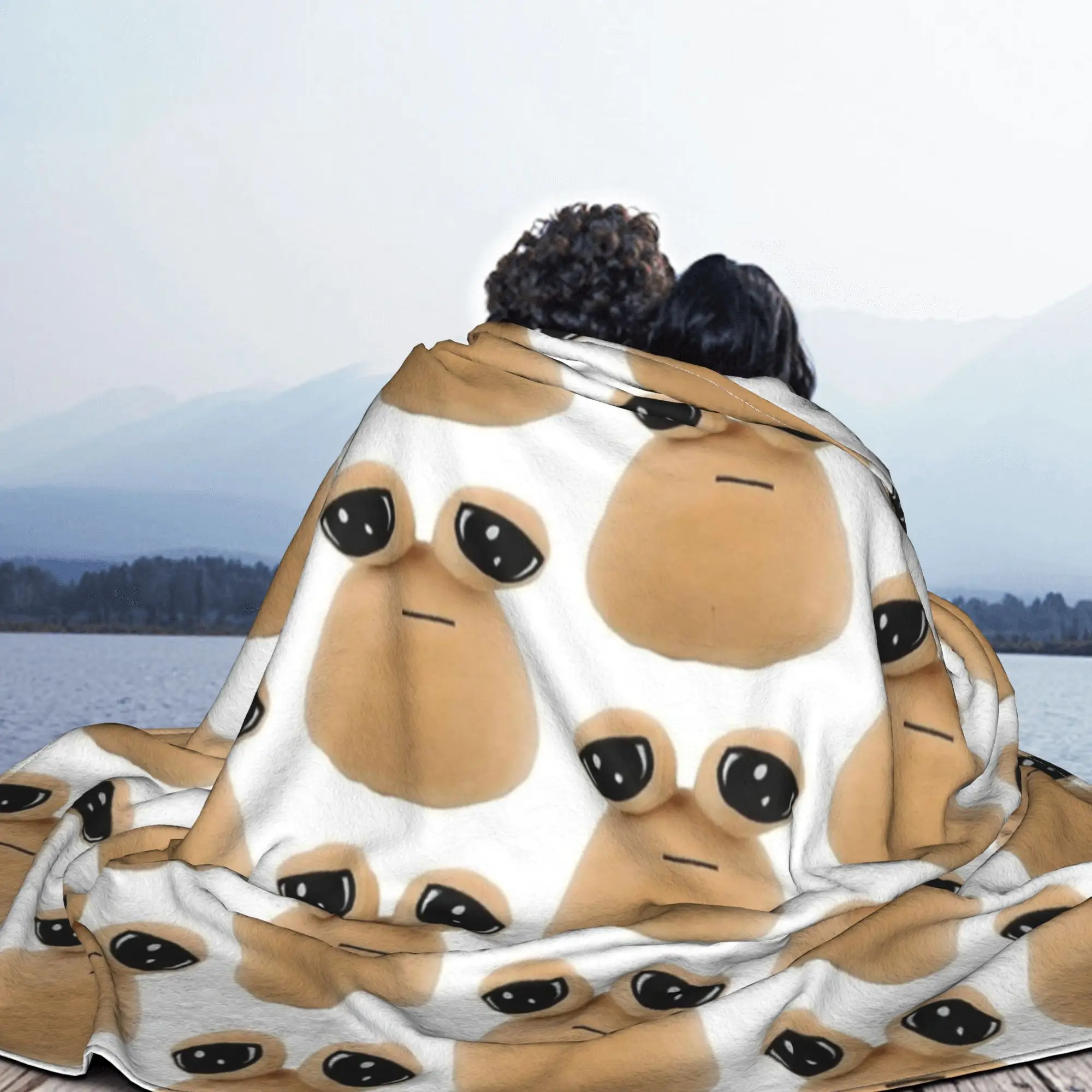 My Pet Alien Pou Flannel Throw Blanket Cute Cartoon Blanket for Bedding Car Super Warm Bedspread 3