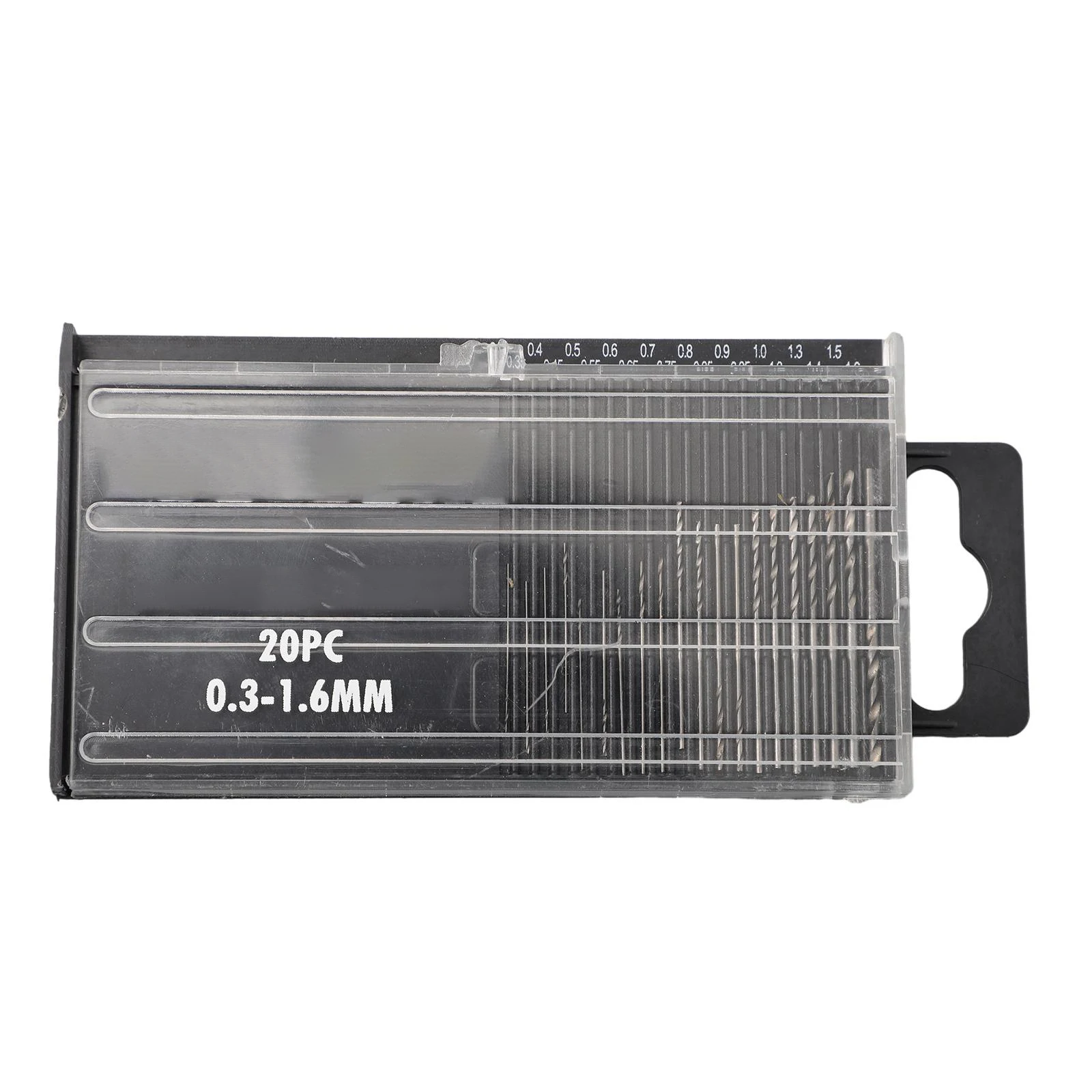 Borr i transparent organiseringslåda