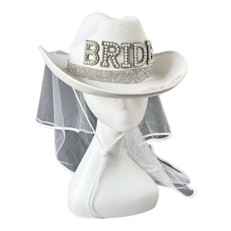 

Pearl BRIDE Letter Hat Spring Outdoor Bachelorette Hat for Woman Taking Photo