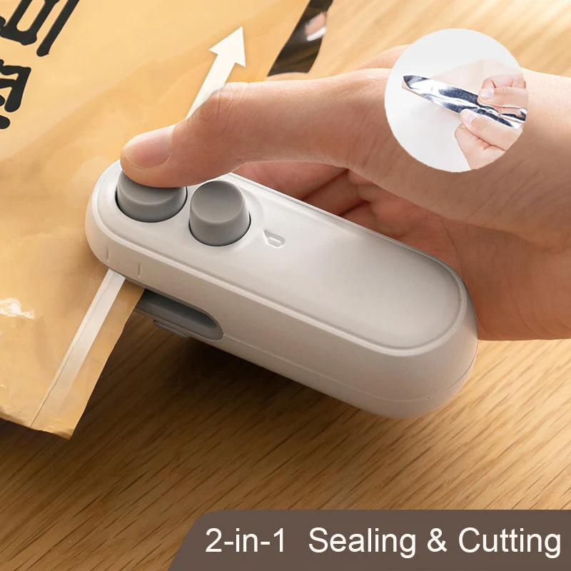 Portable Handheld Chip Bag Sealer, 2 in 1, Heat Vacuum Sealer, Rechargeable  Bag Resealer, Sealing Machine for Plastic Bags