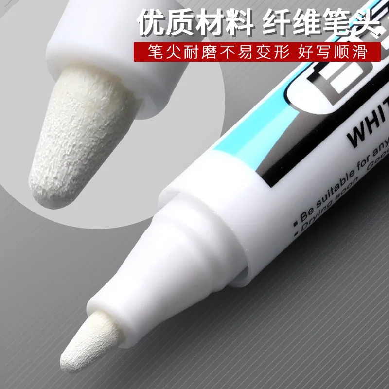 Permanent Marker 0.7/1.0/2.5MM White 1/3Pcs Paint Markers For Wood Rock Plastic Leather Glass Stone Metal Art Supplies