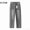 KSTUN Gray Jeans Men Stretch Slim Straight Regular Fit Casual Pants Summer Denim Trousers Men's Clothing Man Jeans Fashion Brand 1