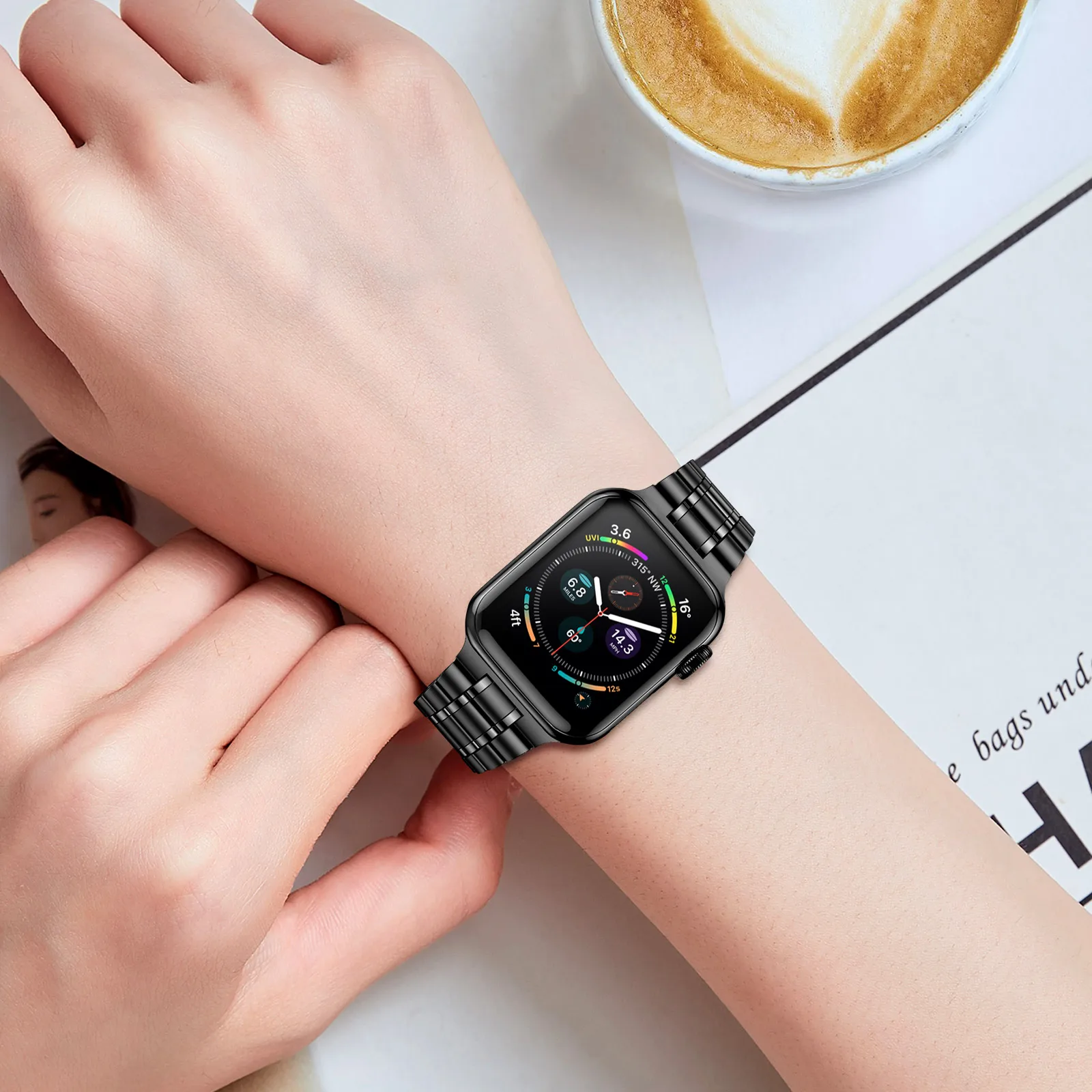 case+Strap for Apple watch Ultra band 44mm 40mm 45mm 41mm 42mm 38mm Metal Stainless Steel bracelet iWatch Series 3 5 6 SE 7 8