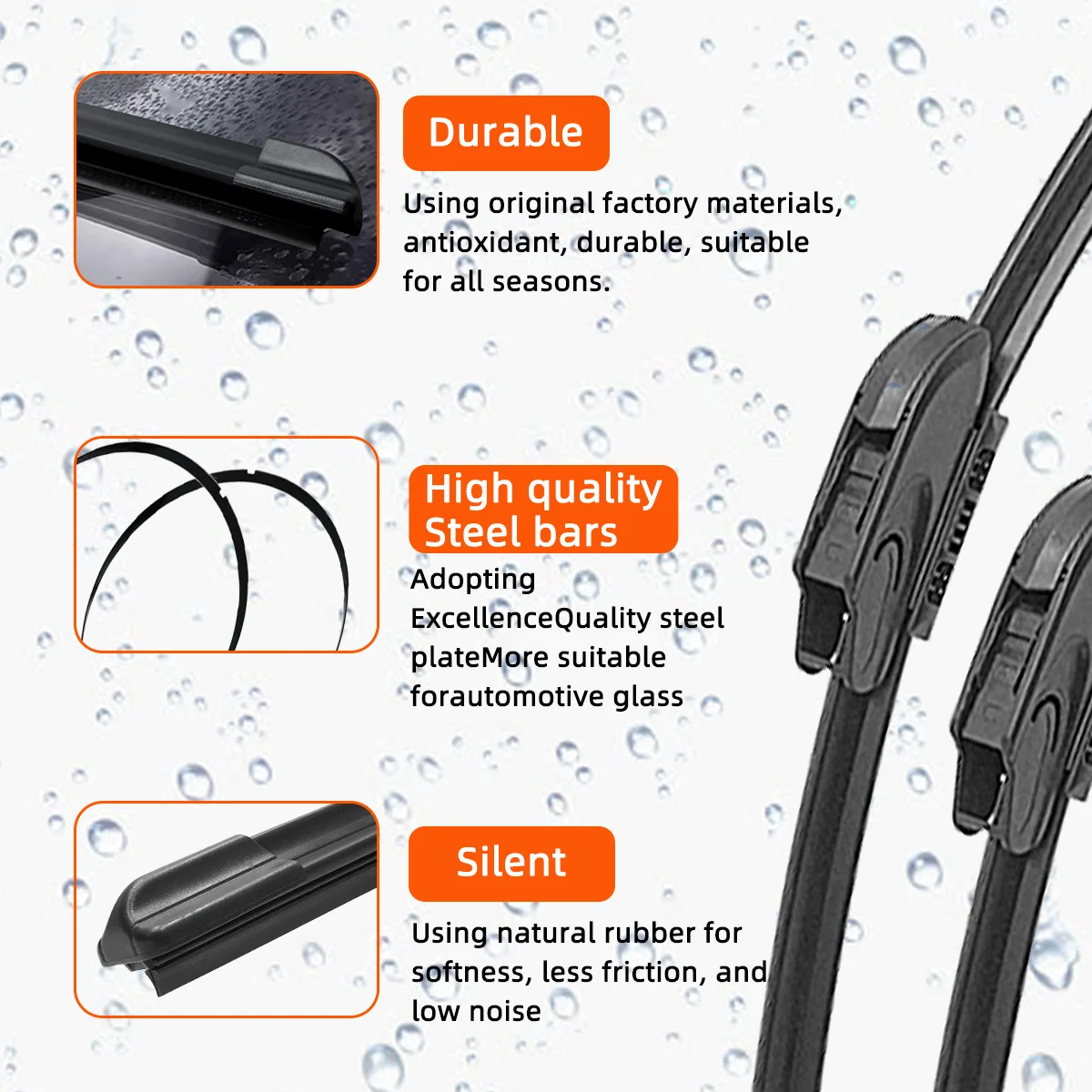 General windshield wipers ranging from 26 inches to 14 inches J/U are suitable for ultra high end all-weather vehicles 2