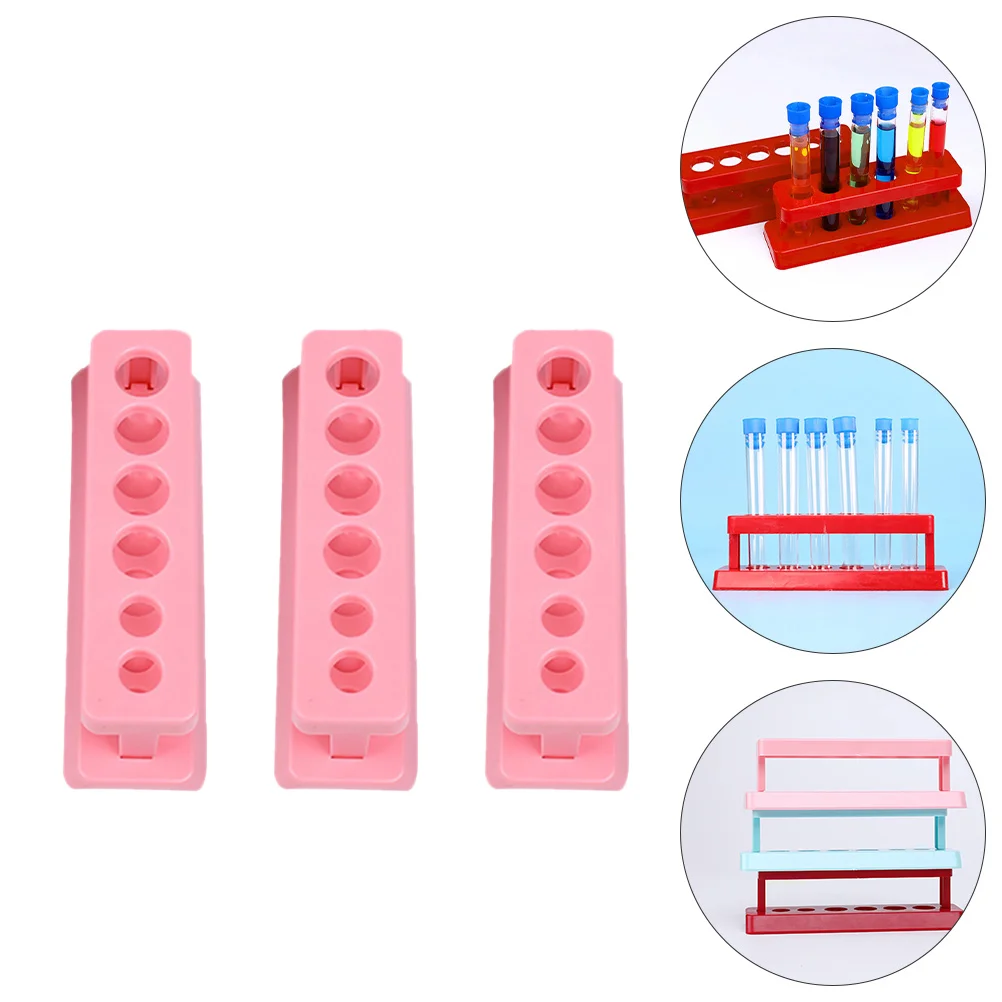 

5 Pcs Test Tube Rack Plastic Holder Storage Shelf Tricolor Laboratory Abs for Toddler