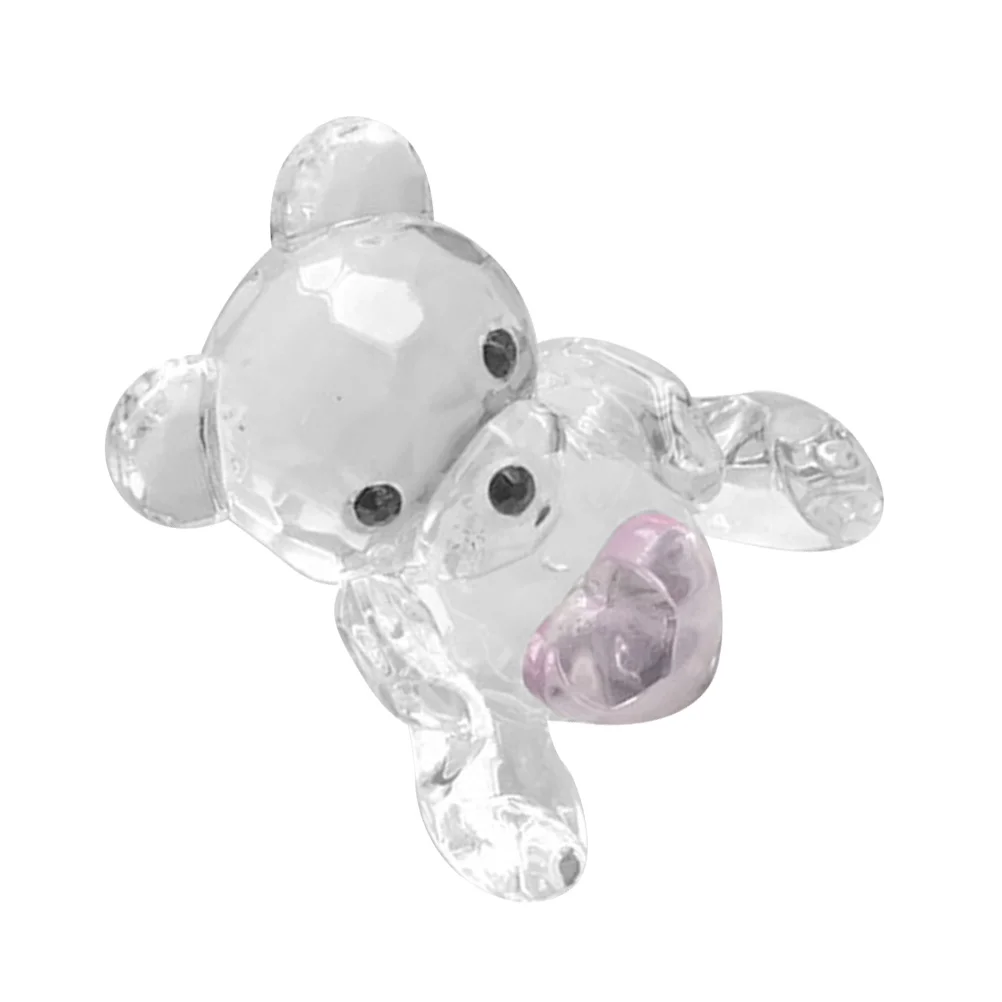 

Crystal Bear Cartoon Decor Display Ornament Animal Adornment Manual Desktop White Gift Tabletop Baby Christmas Sto