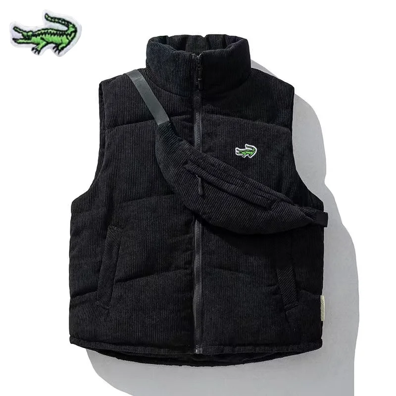 

Men's autumn and winter high-quality brand CARTELO new Korean fashion trend corduroy standing collar vest backpack set of coats