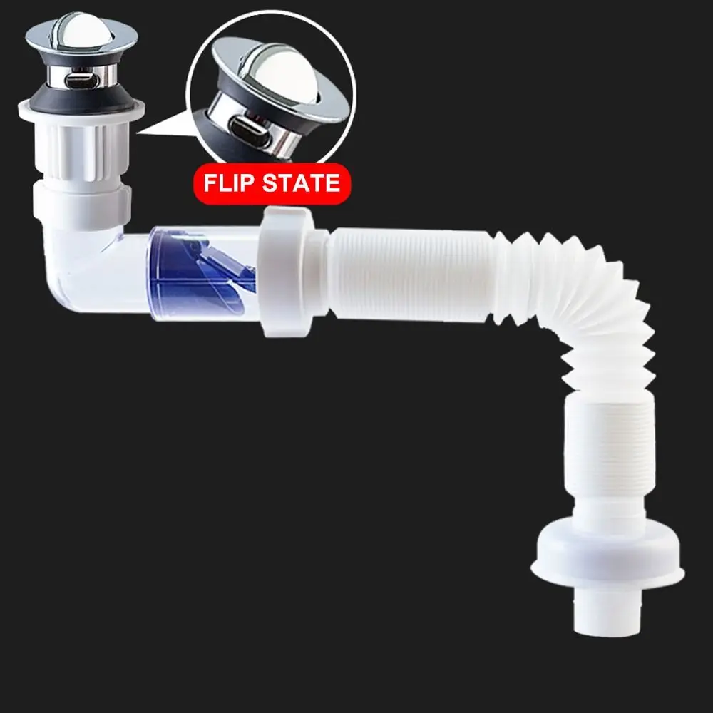 

Rotate Kitchen Sink Deodorant Corrugated Curved Pipe Washbasin Plumbing Sink Drain Pipe Drain Hose Sewer Drain Sink Strainer