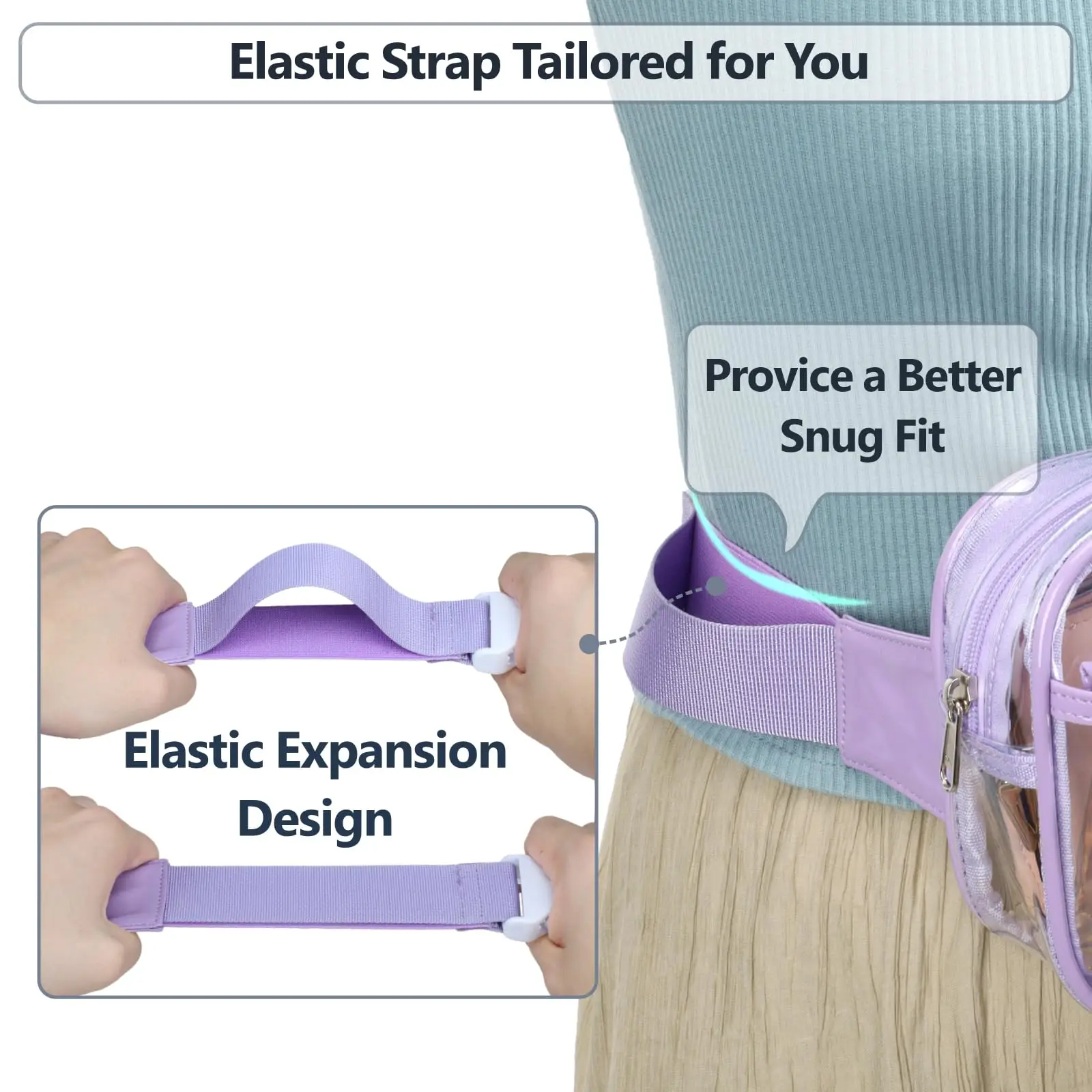 Clear Waist Bags Stadium Approved Transparent Fanny Pack Women Men Shoulder Crossbody Chest Bags for Concerts Sporting Events