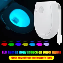 Lampe LED étanche avec capteur de mouvement PIR intelligent, rétro éclairage pour cuvette de toilette, 7 couleurs 