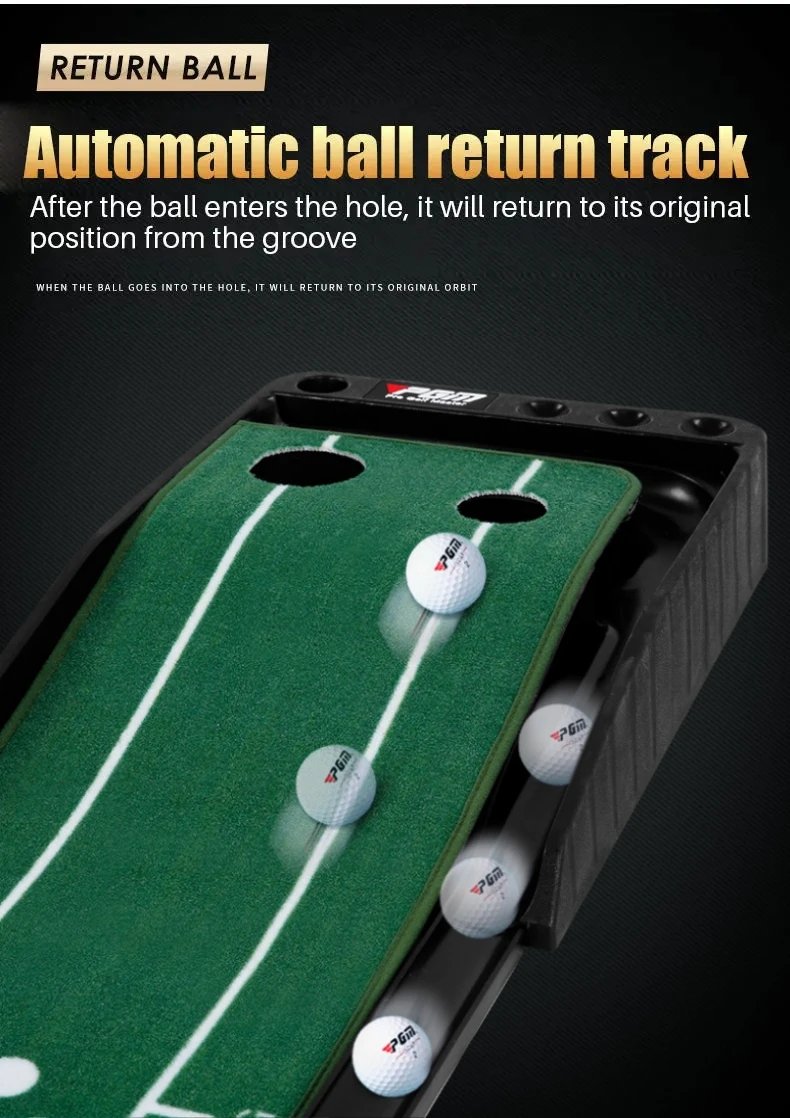 Description Picture 4 of itemPGM Golf Putter Trainer Set Golf Practice Putting Mat Ball Return 3M Indoor Golf Green Fairway Trainer With Baffle Training Aids