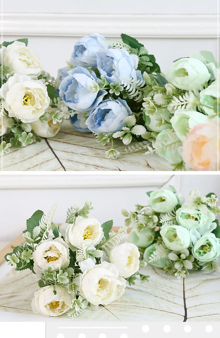30cm 6 große Köpfe Pfingstrose Rose rosa künstliche Blumen Seide gefälschte Blume Flores für DIY Hausgarten Braut Hochzeit Home Dekoration – Detail 1