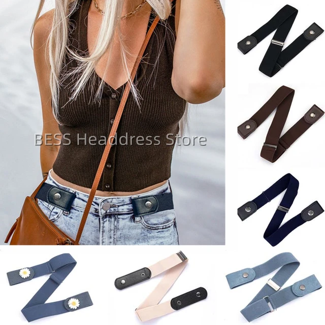 Buckle-Free Belts for Women Men Jean Pants Dress No Buckle