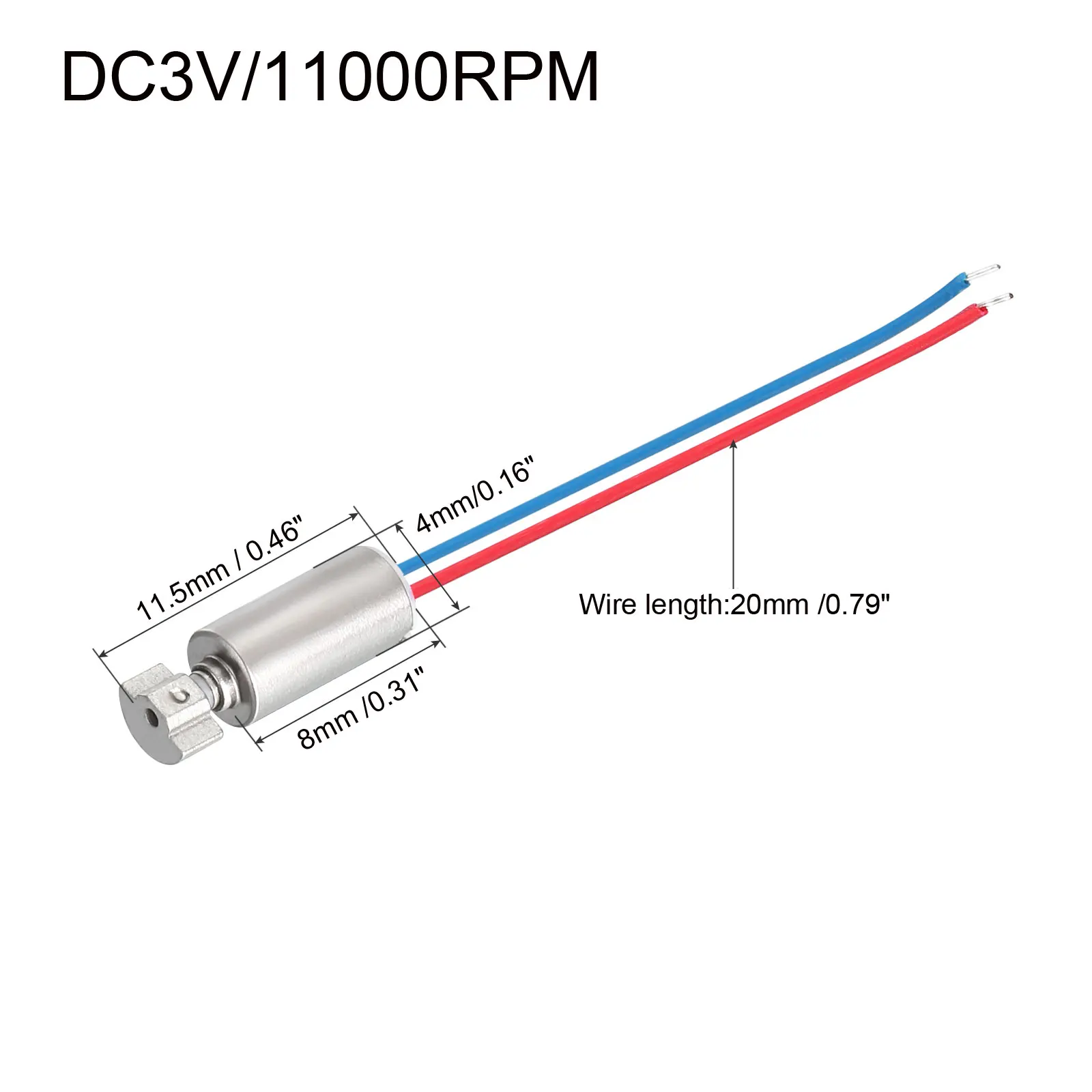 전동 칫솔 팬용 전기 마이크로 진동 모터, 편심 회전 질량, 4x8mm DC 3V 11000RPM, 15 개