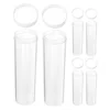 6 Pcs Coin Storage Tube Clear Holder Collection Organizer Capsules Containers with Lids Dispenser Counter Tubes 5