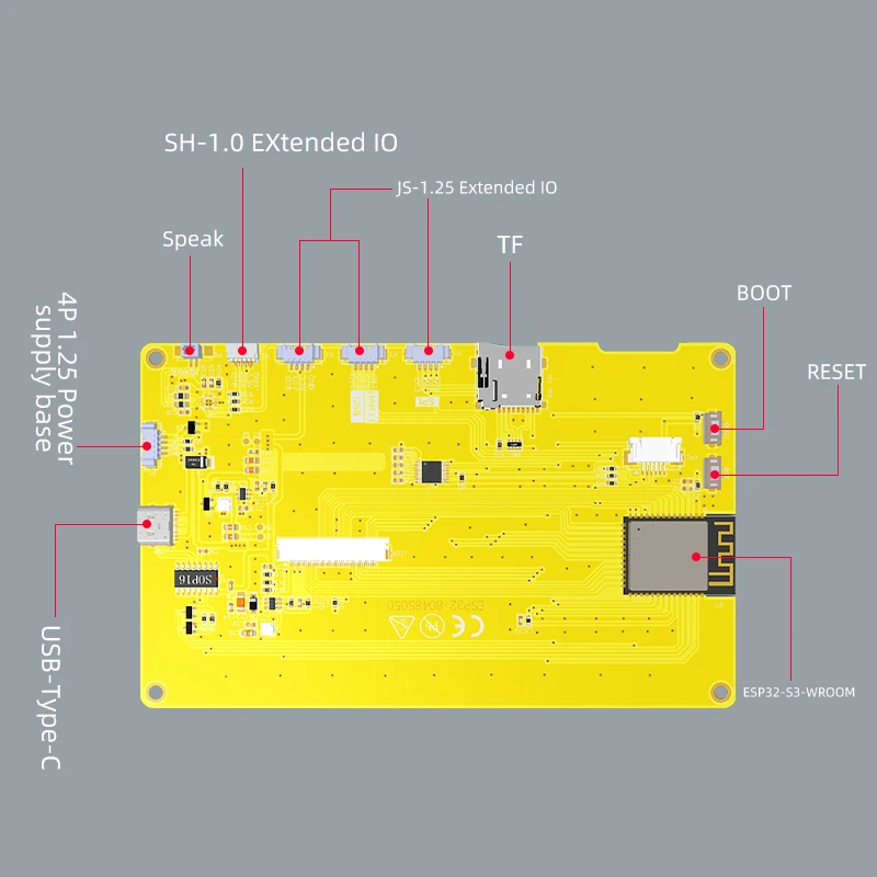 ESP32-S3 HMI 8M PSRAM 16M ÷ Ƶ̳ LVGL    5 ġ IPS 800x480 Ʈ ÷ ũ, 5.0 ġ RGB LCD TFT 