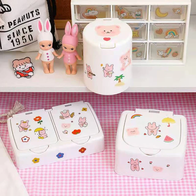 Ins Button Desktop Cute Storage Box with Lid Sundries Mini Jewlery Storage  Box Organizer Kawaii Box Container Storage Small - AliExpress