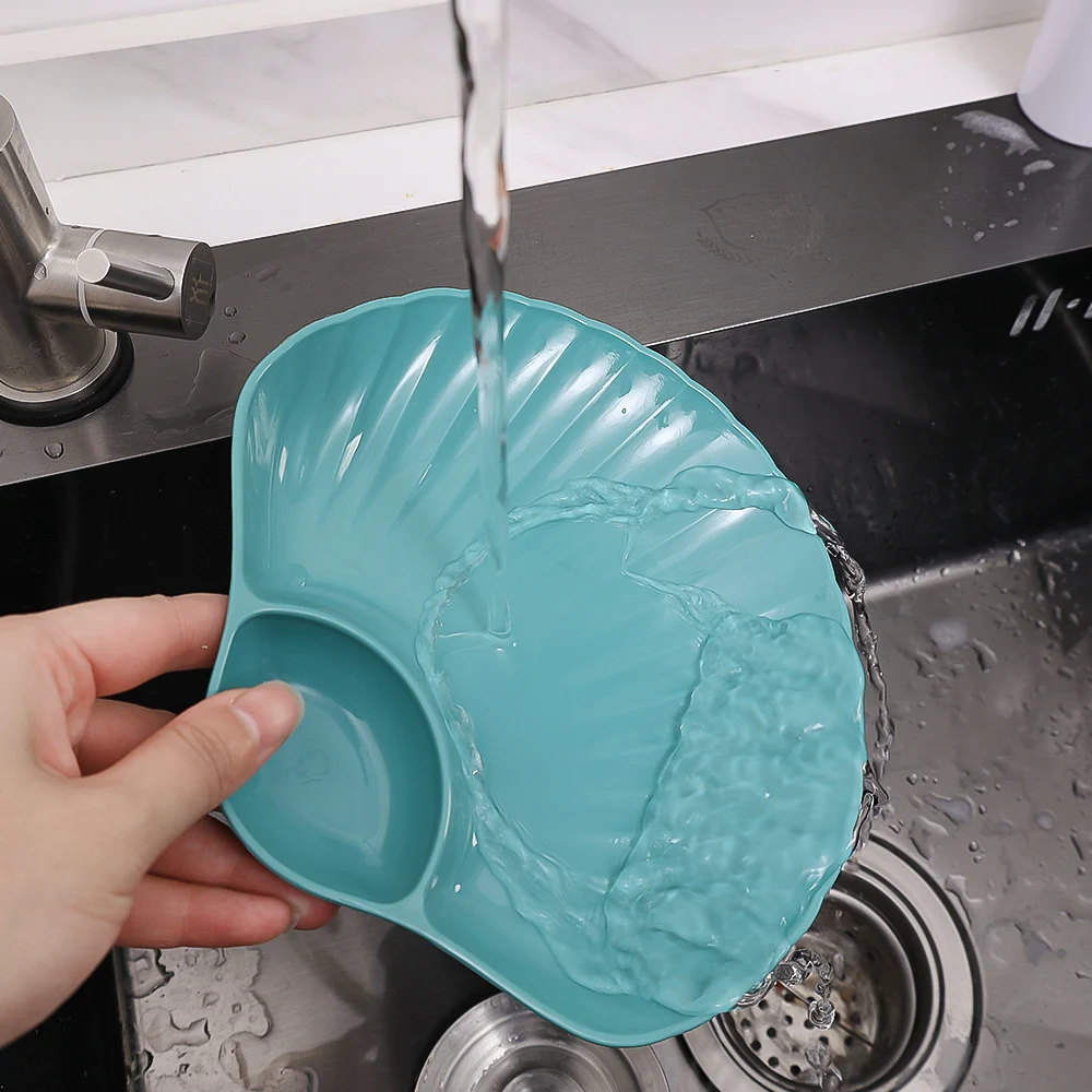 Matana 5 pezzi 6-Scomparti Vassoi da Portata in Plastica Trasparente, Riutilizza