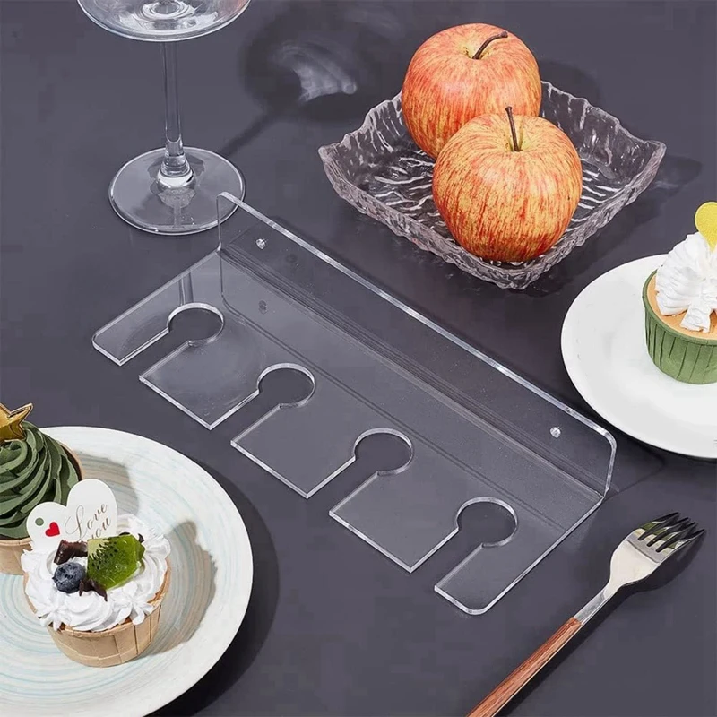 2 PCS Wine Glass Holder Wall Mounted Cup Holder Wine Glass Hanging Rack Acrylic Kitchen Cupboard Bar Organizer Hanger