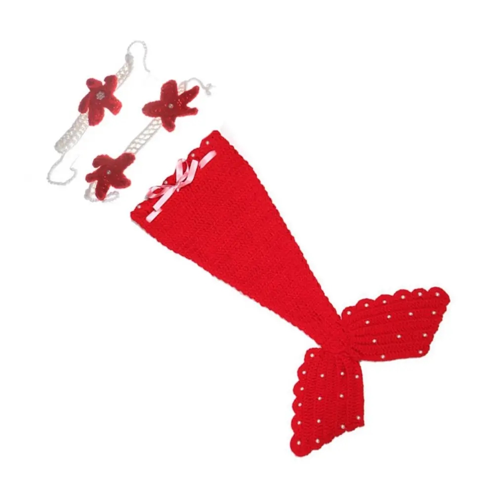 3pcs/Set Creative Baby Mermaid Costume Set Soft Handmade Baby Photo Props Washable Comfortable Newborn Photography Props