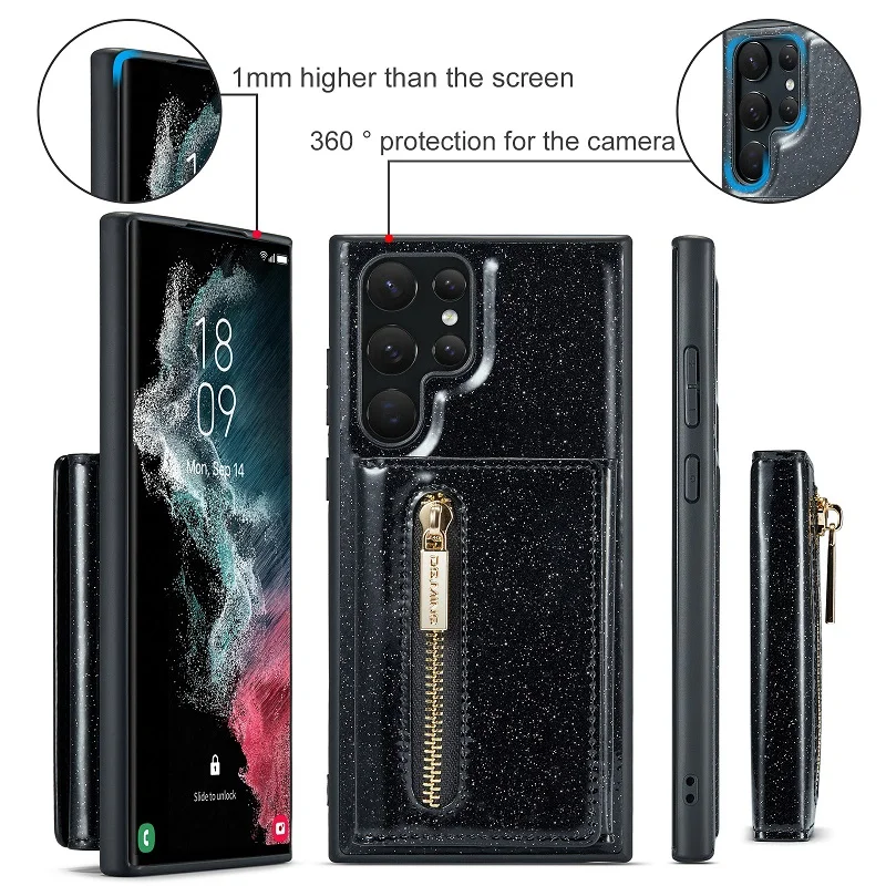 For Samsung Galaxy S21 S22 S23 S24 Plus Note20 Ultra Case Magnetic Leather Case Samsung Z Fold3 4 S23FE Case Card Holder Wallet
