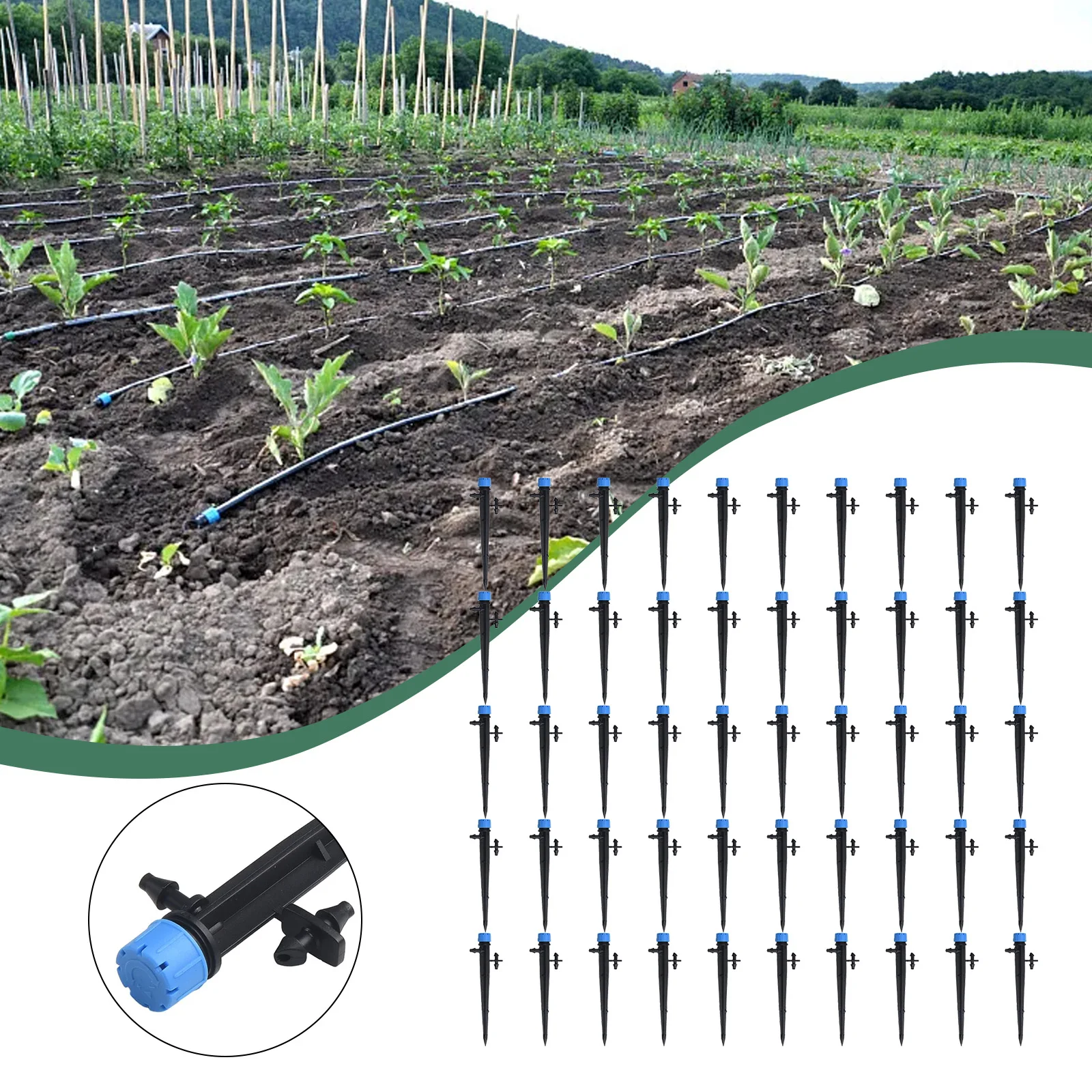 

50 Pcs Irrigation Drippers Drip Emitters Micro Spray Adjustable Sprinkler Garden Balcony Yard Greenhouse Watering Spray