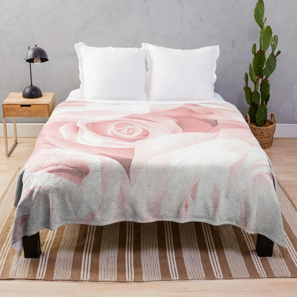 

Blush Bed of Roses Throw Blanket Sofas Retro Blankets