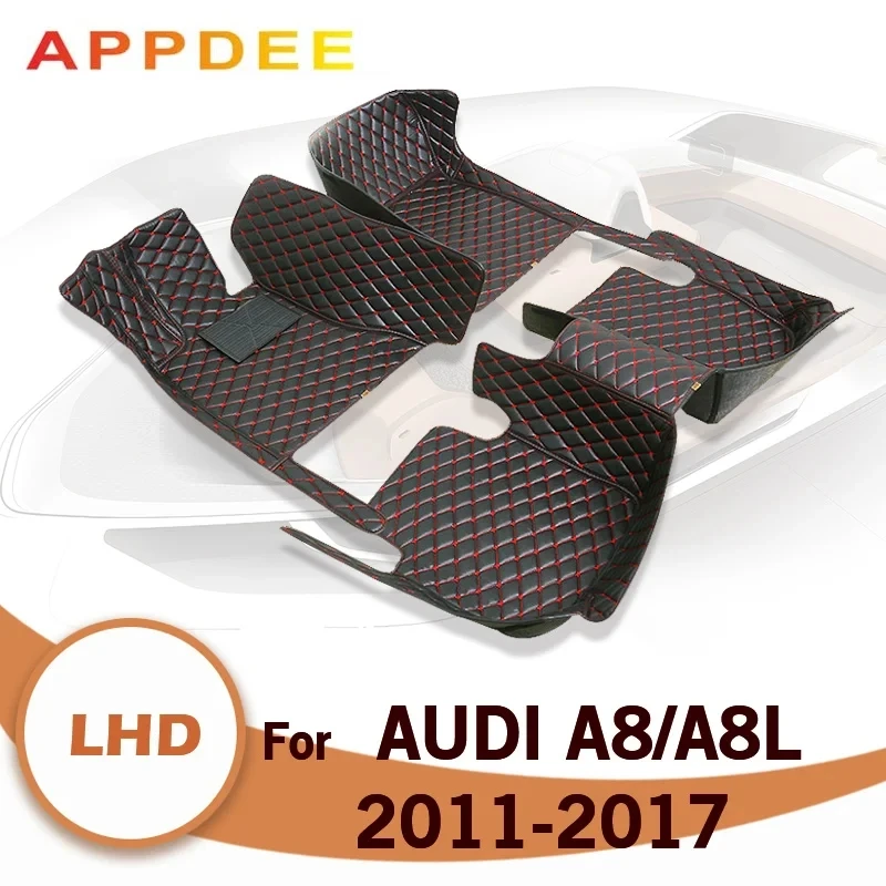 

Car floor mats for AUDI A8/A8L（Five Seats）2011-2017 Custom auto foot Pads automobile carpet cover interior accessories