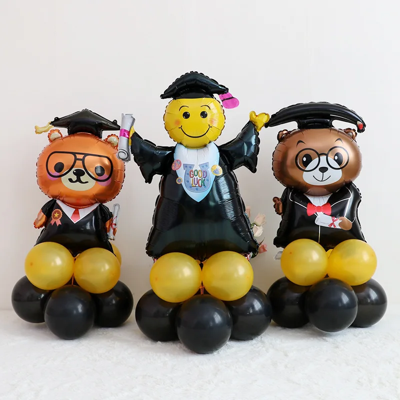 9Pcs Cartoon Graduation Balloon Kit Boy/Girls Nursery School Graduation Party Decorations 2023