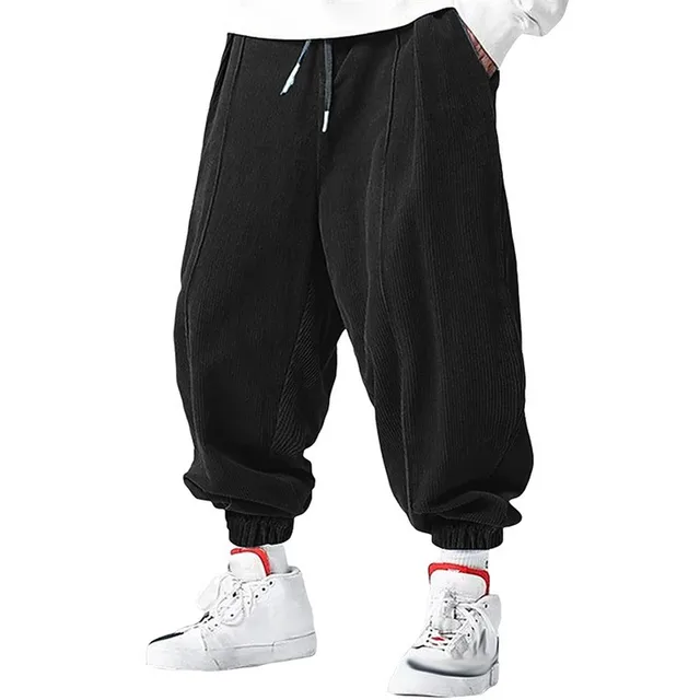 Fall Men's Casual Loose Drawstring Pants - Fashion High-End Hip-Hop Style Premium Corduroy - Trendy Cuffed Pants 2