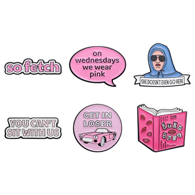 Mean Girls Enamel Pin Cartoon Pink Brooch So Fetch Lapel Badge Get in Loser  Metal Women Friends Backpack Jewelry Accessories - AliExpress