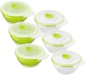 

Collapse-it Silicone Food Storage Containers - BPA Free Airtight Silicone Lids Collapsible Lunch Box Containers - Oven, Microwav