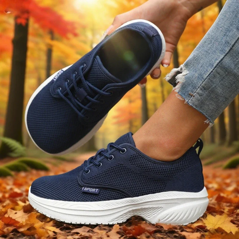 Woen's Platform Wide Toe Shoes Big Toe Friendly Workout Footwear SustainableMemory Foam Insole Sneakers Breathable Travel Shoes