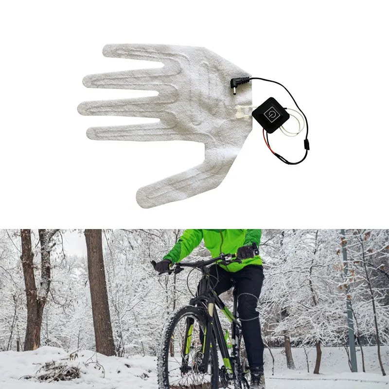 USB Heated Gloves Winter Warm Five-Finger Gloves Heating Pad Electric Heating Film Glove Sheet for Fishing Hunting electric hand warmer