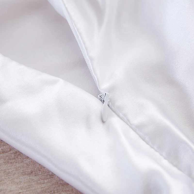 1Pc Silk Satin Pillow Case for Hair & Facial Skin to prevent wrinkles Hidden with Zipper Accessories 4