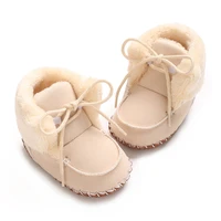 New Winter Baby Snow Boots Warm Plush Rubber Soft Sole Tie Up Kids Girls Boys First Walker Shoes for Christmas Baby Booties 4