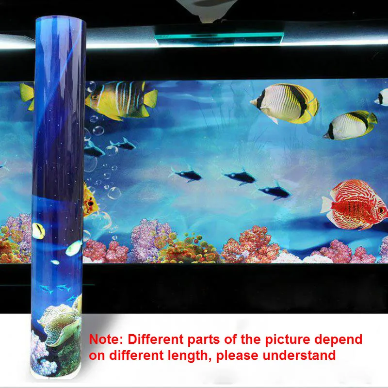 Fish Tank Backdrop PVC Double Side Aquarium Background Poster Decoration 30/40/50cm(Height)