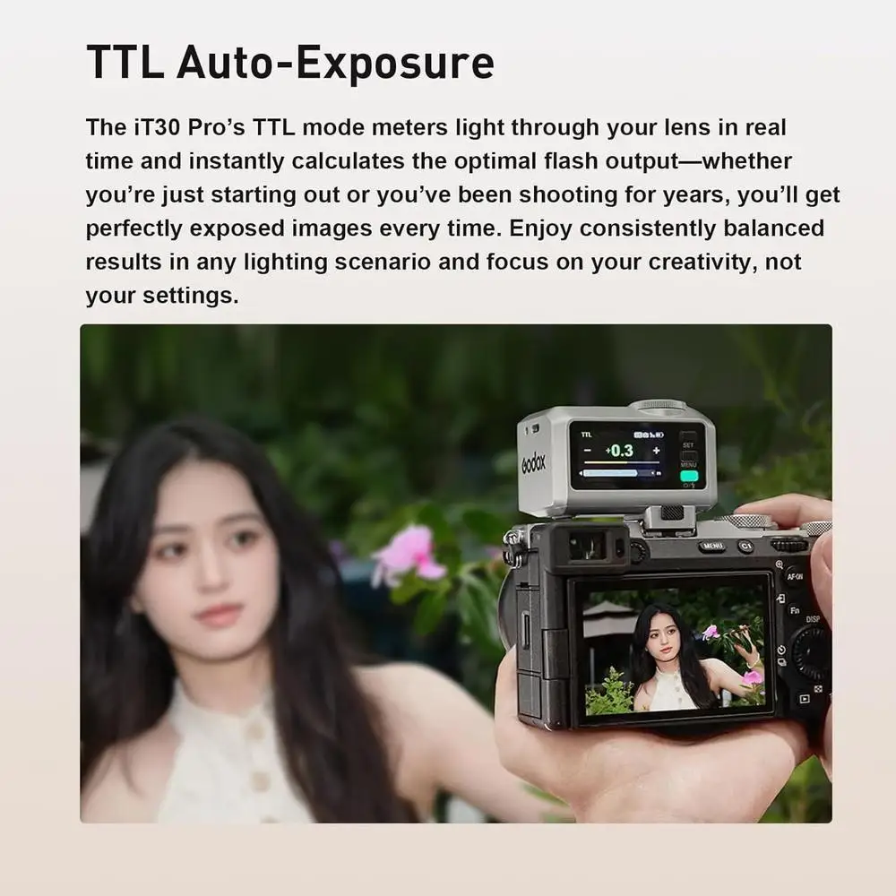 Godox iT30 Pro Camera Flash 2.4G Wireless Pocket Flash Light TTL HSS with Godox
