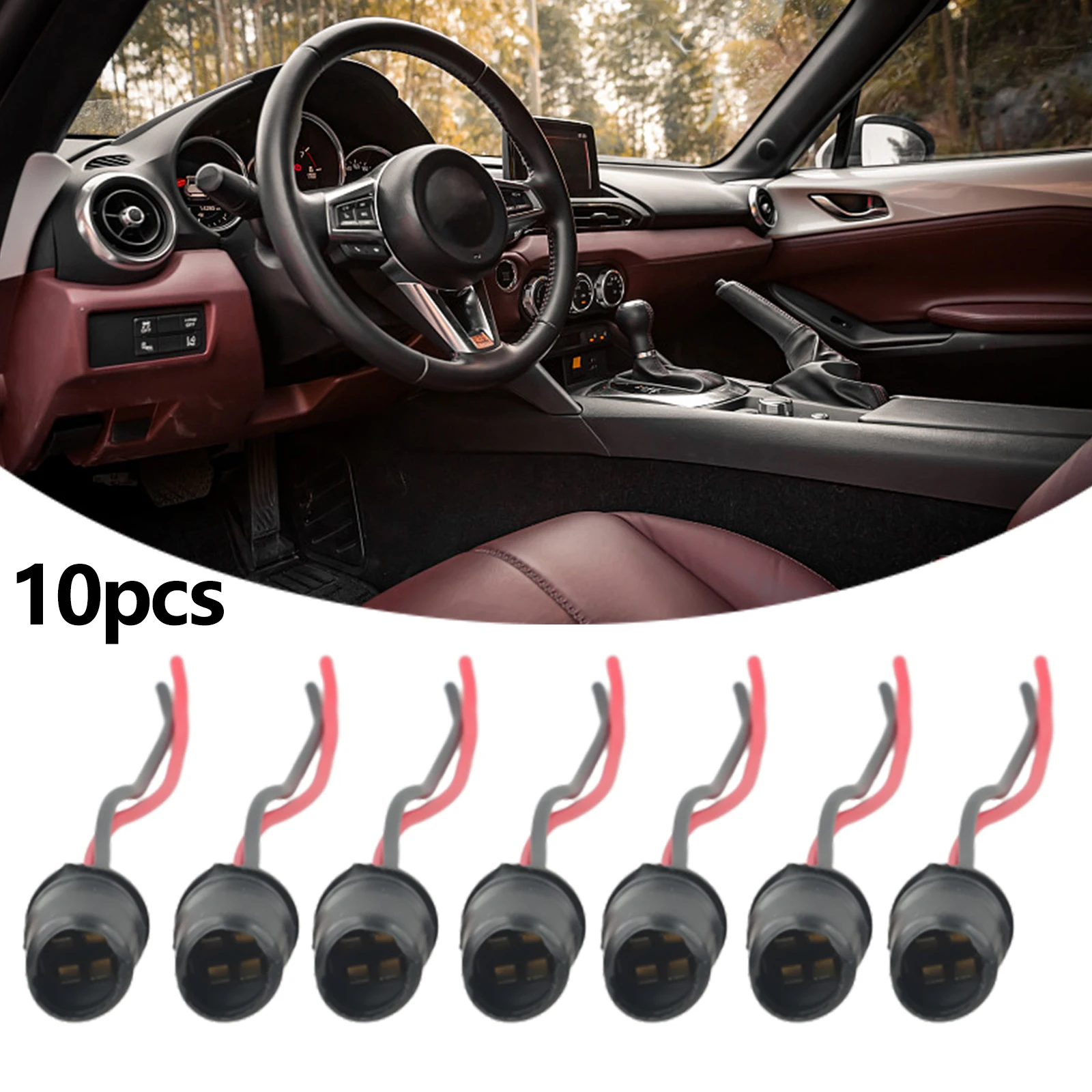 

10pcs T10 W5W Car Auto Light Bulb Round Socket - Brand New, High Quality, Soft Rubber, DC 0V - 12V Car Auto Light