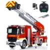 New 1/14 4X2 RC Fire Truck Metal Chassis Electric Lift Ladder Fire Engine Truck ST8 Radio 2Speed RC Toy Light Sound System Model 5