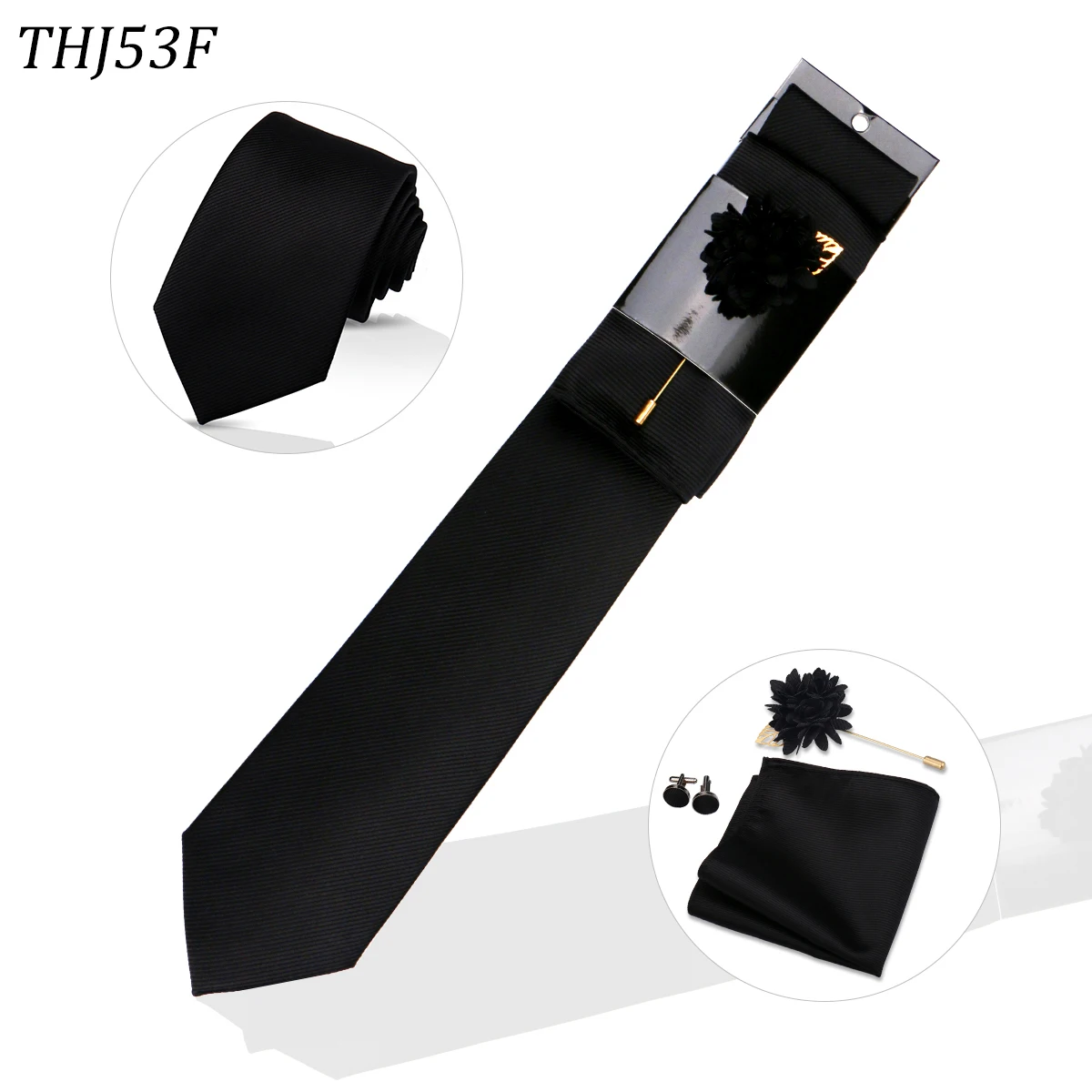 Silk Tie Set Wedding Ties 100% Silk Solid color Ties Set For Men Wedding Gift Neck Tie Set Accessories